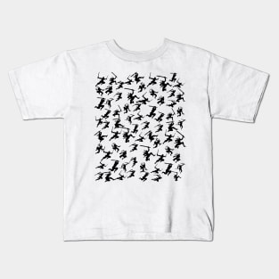 Japanese ninja pattern attacking Kids T-Shirt